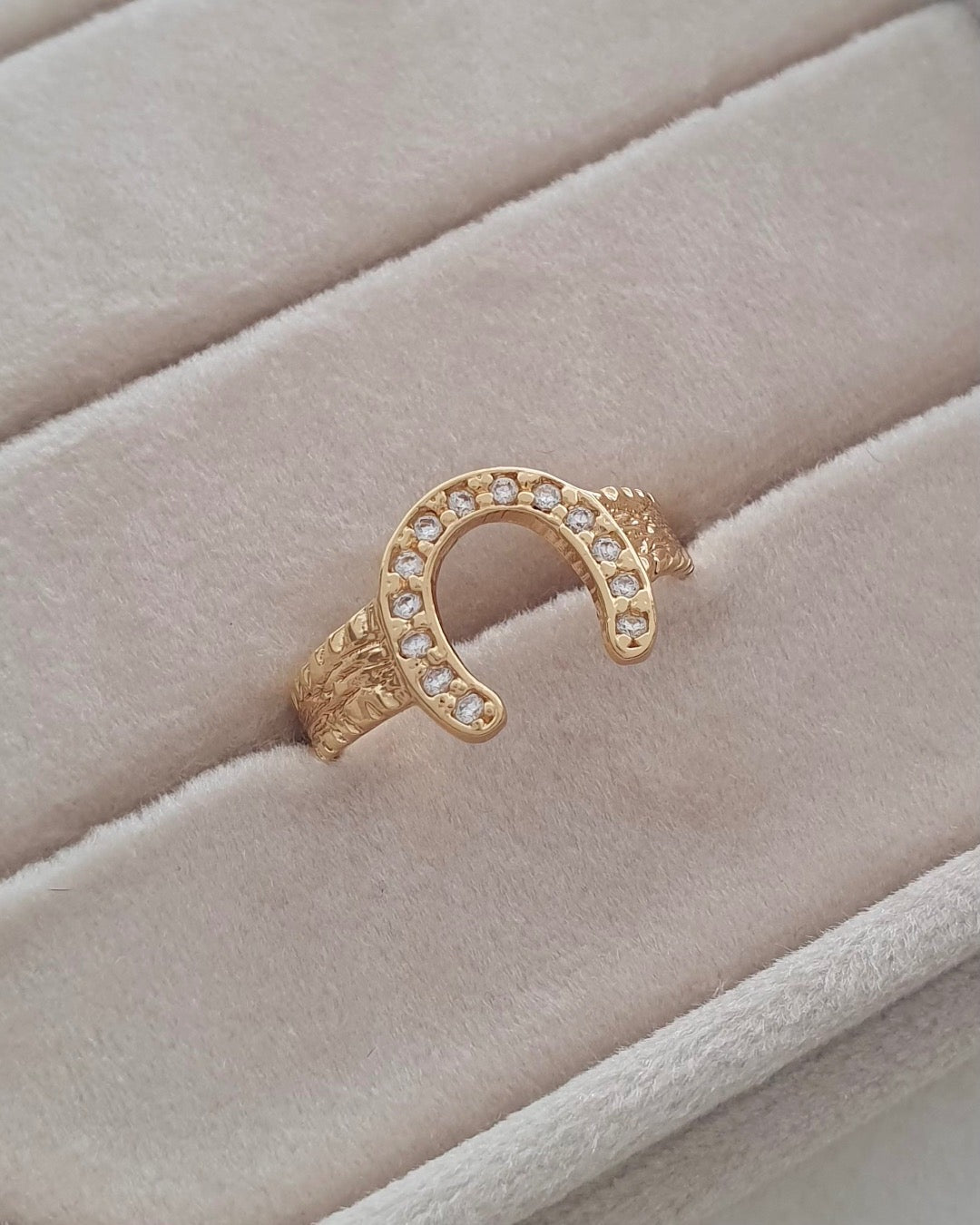 Anillo herradura Circonias
