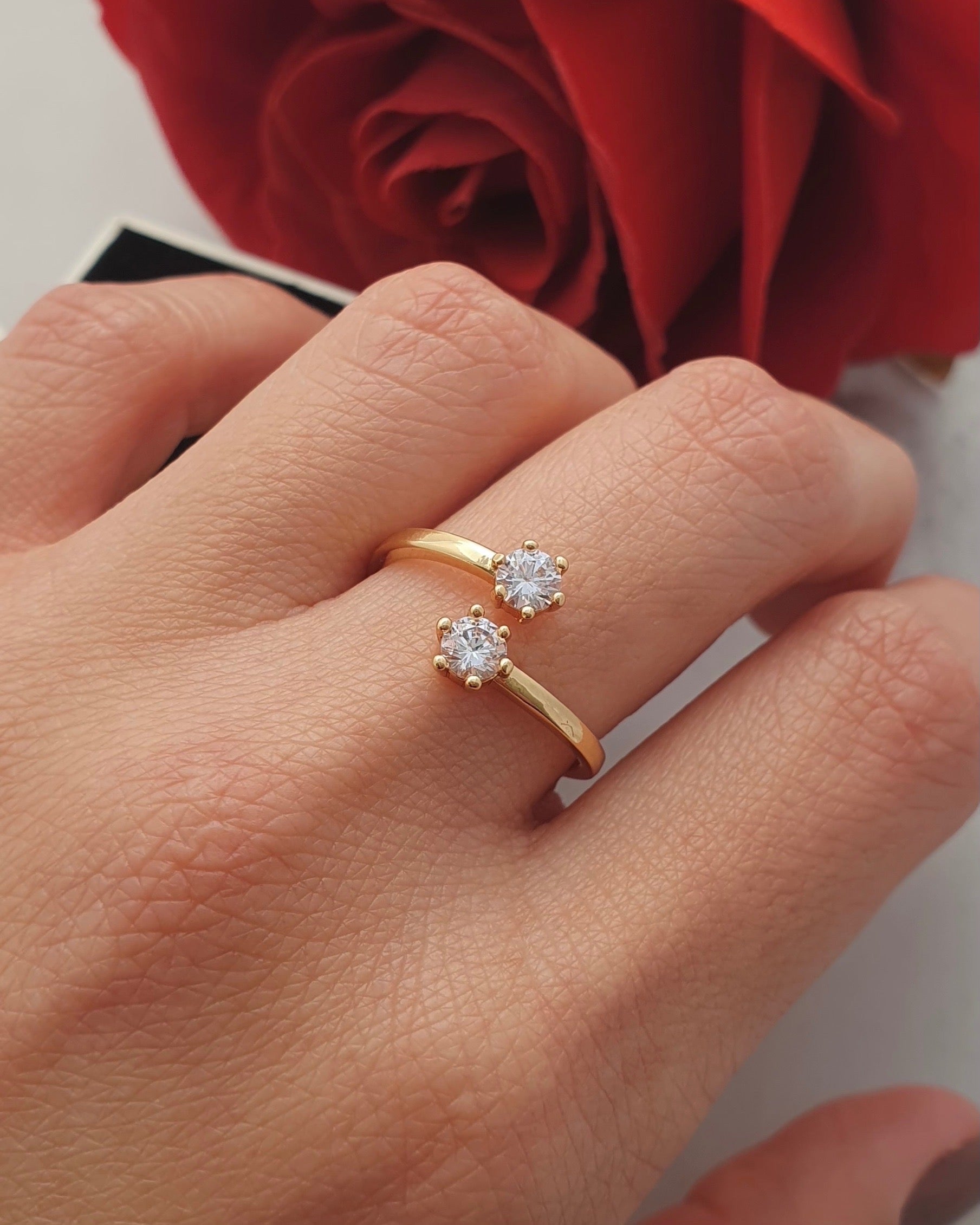 Anillo tú y yo ajustable