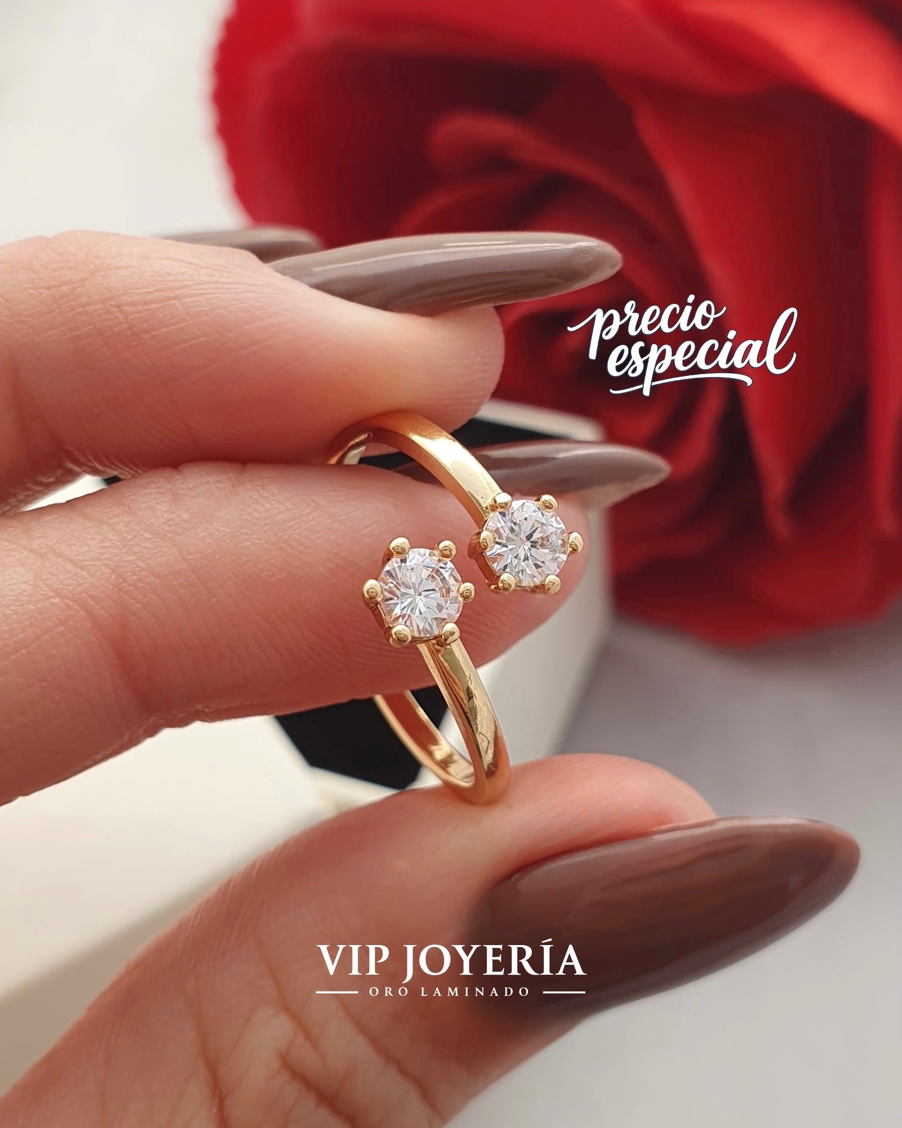 Anillo tú y yo ajustable