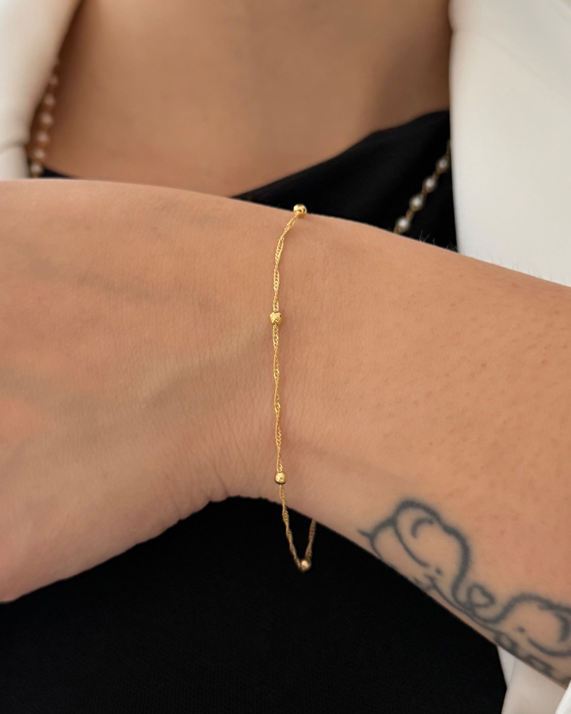 Pulsera Singapur con bolitas