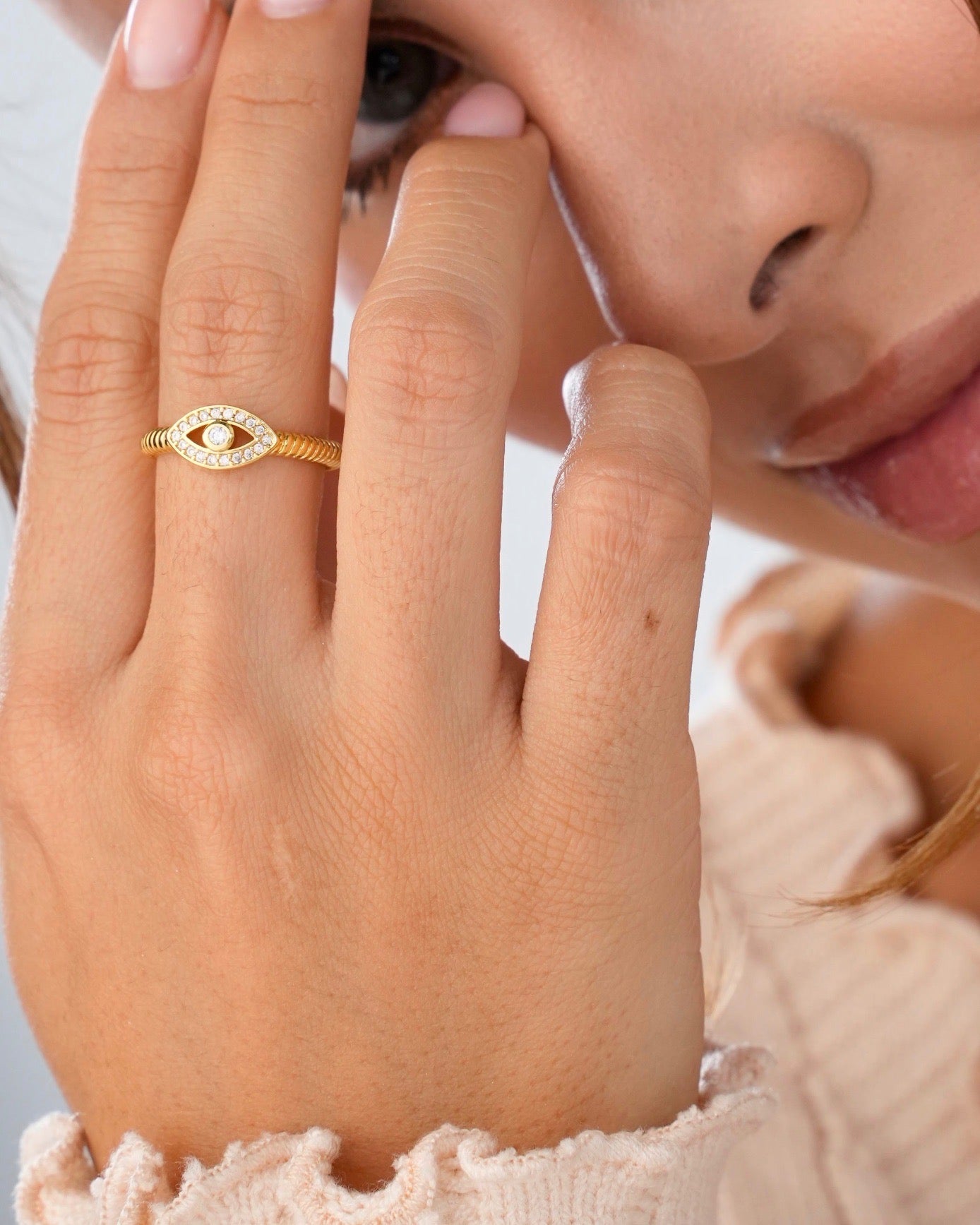 Anillo Ojo turco cristal ajustable