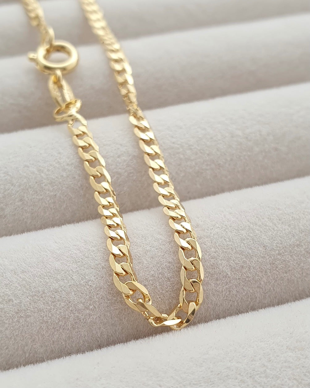 Pulsera Cubana plana diamantada 18cm