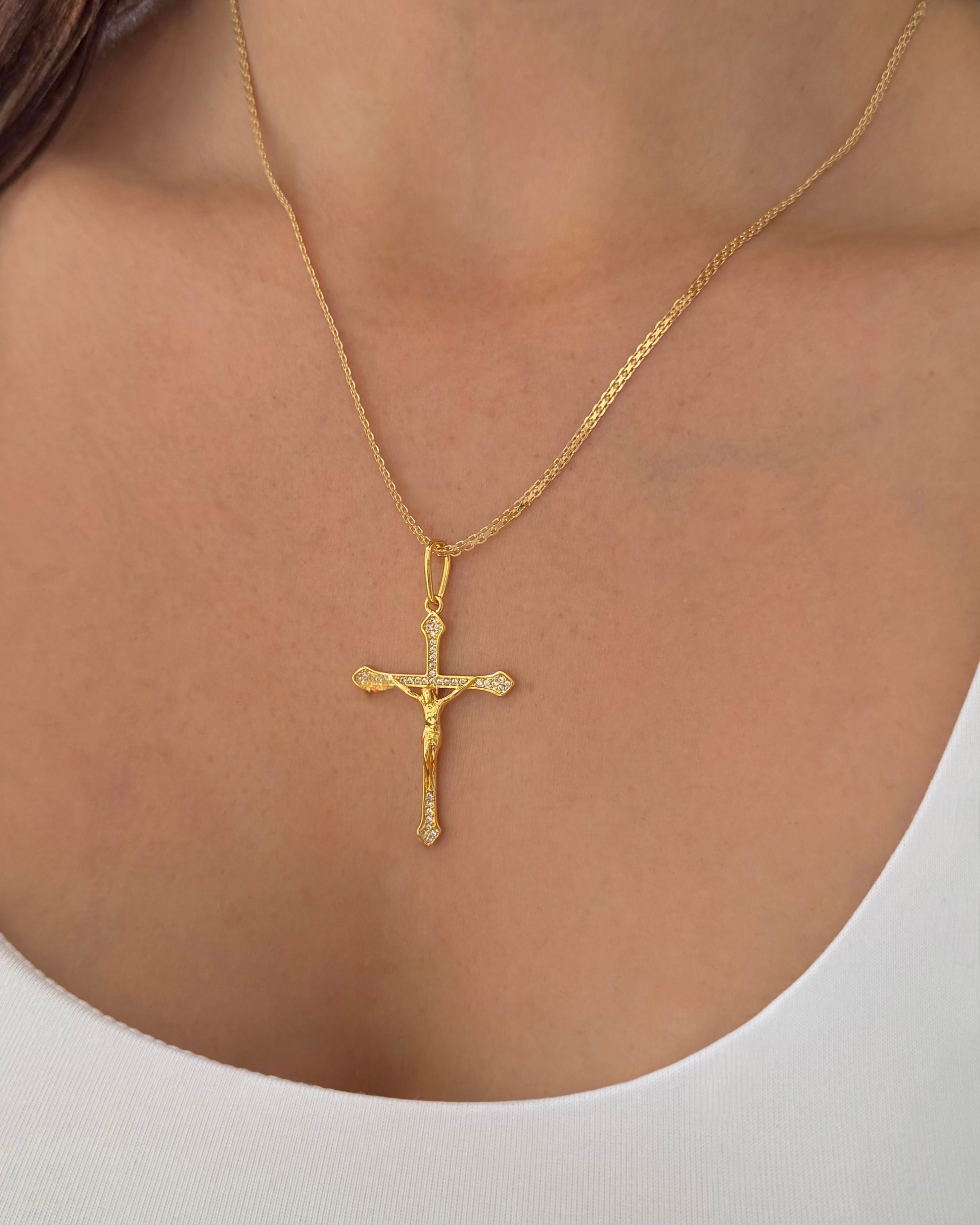 Dije Cruz Cristo Circonias 4cms