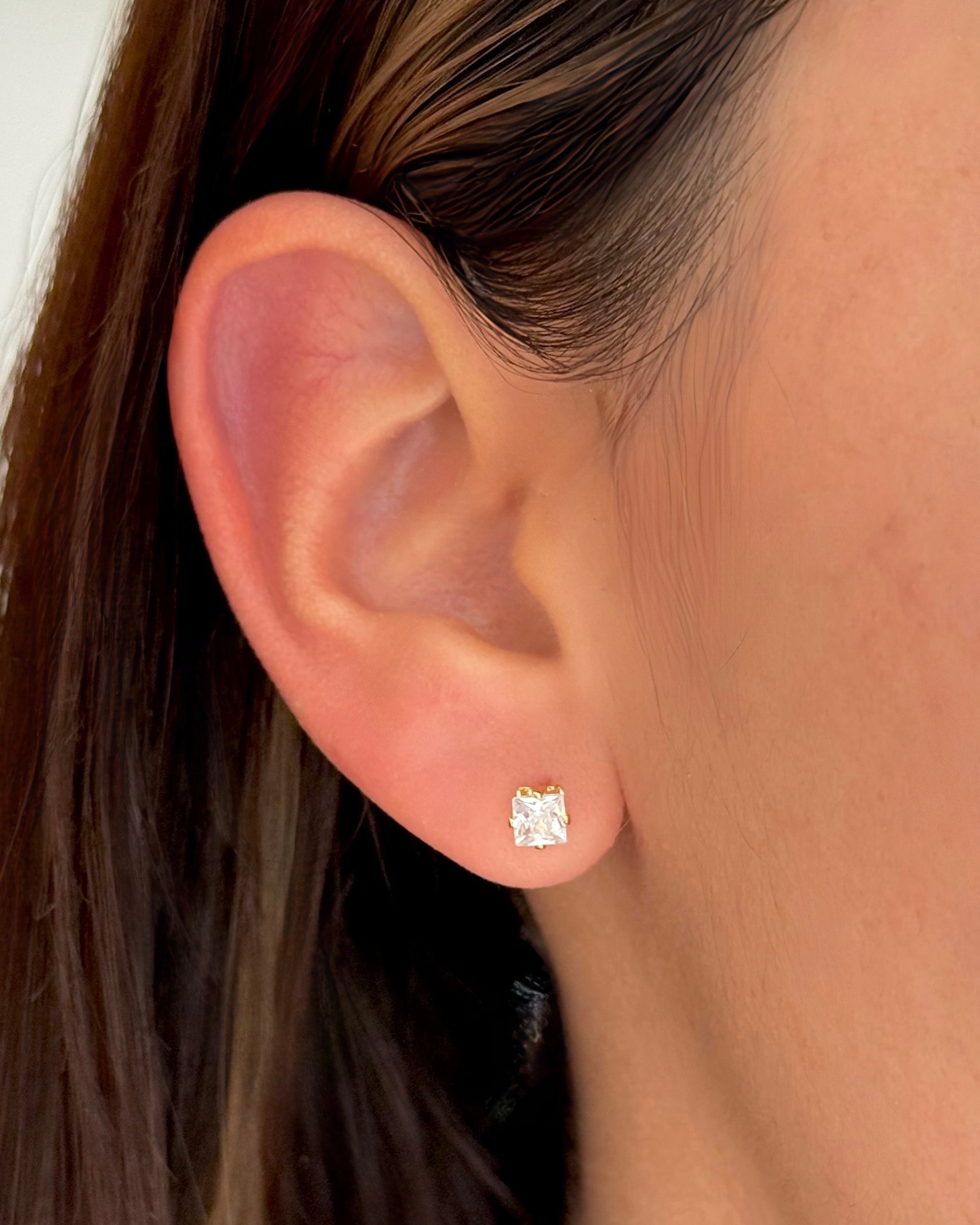 Topo Circon Cuadrado Cristal 5mm