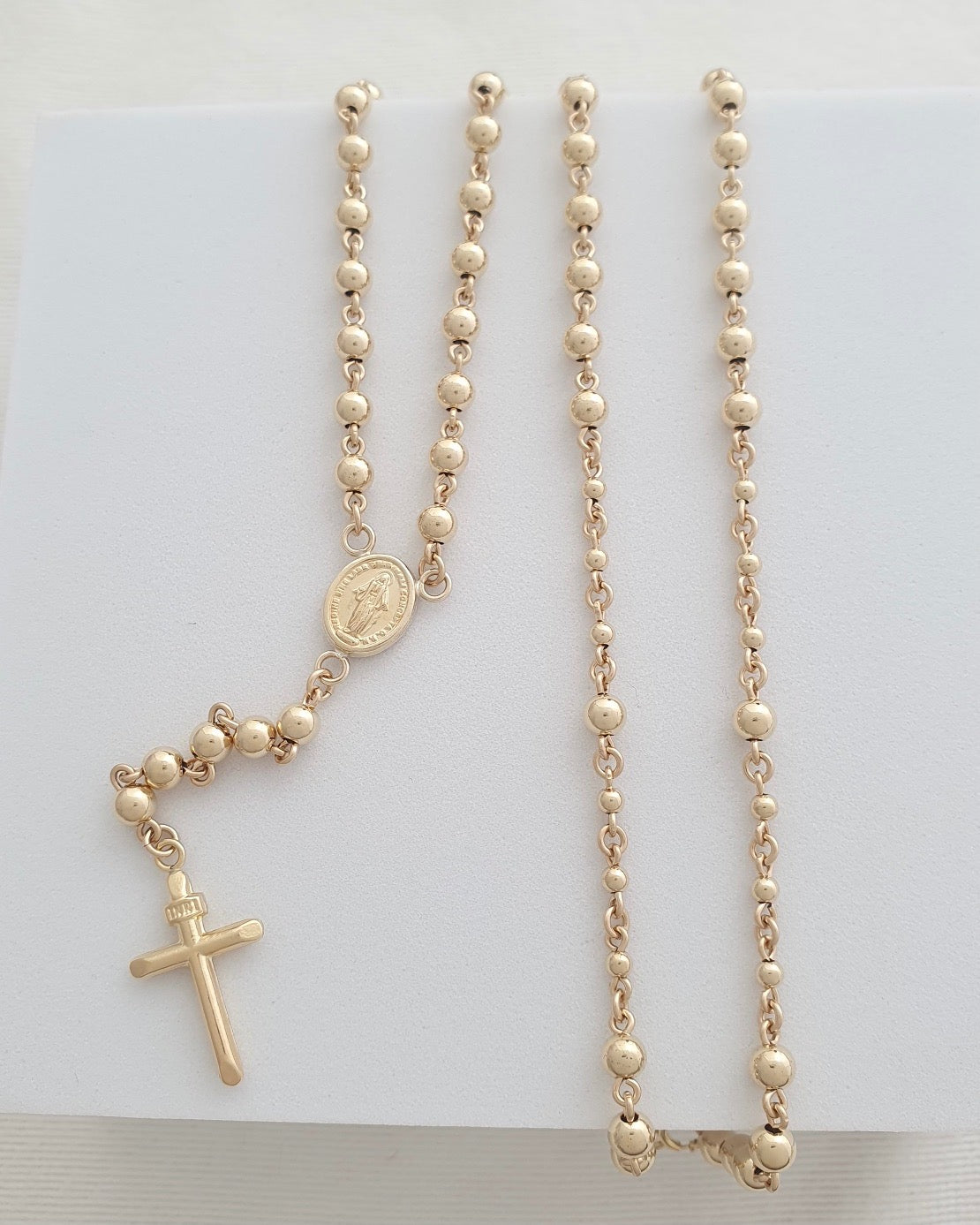 Rosario artesanal 4mm dorada