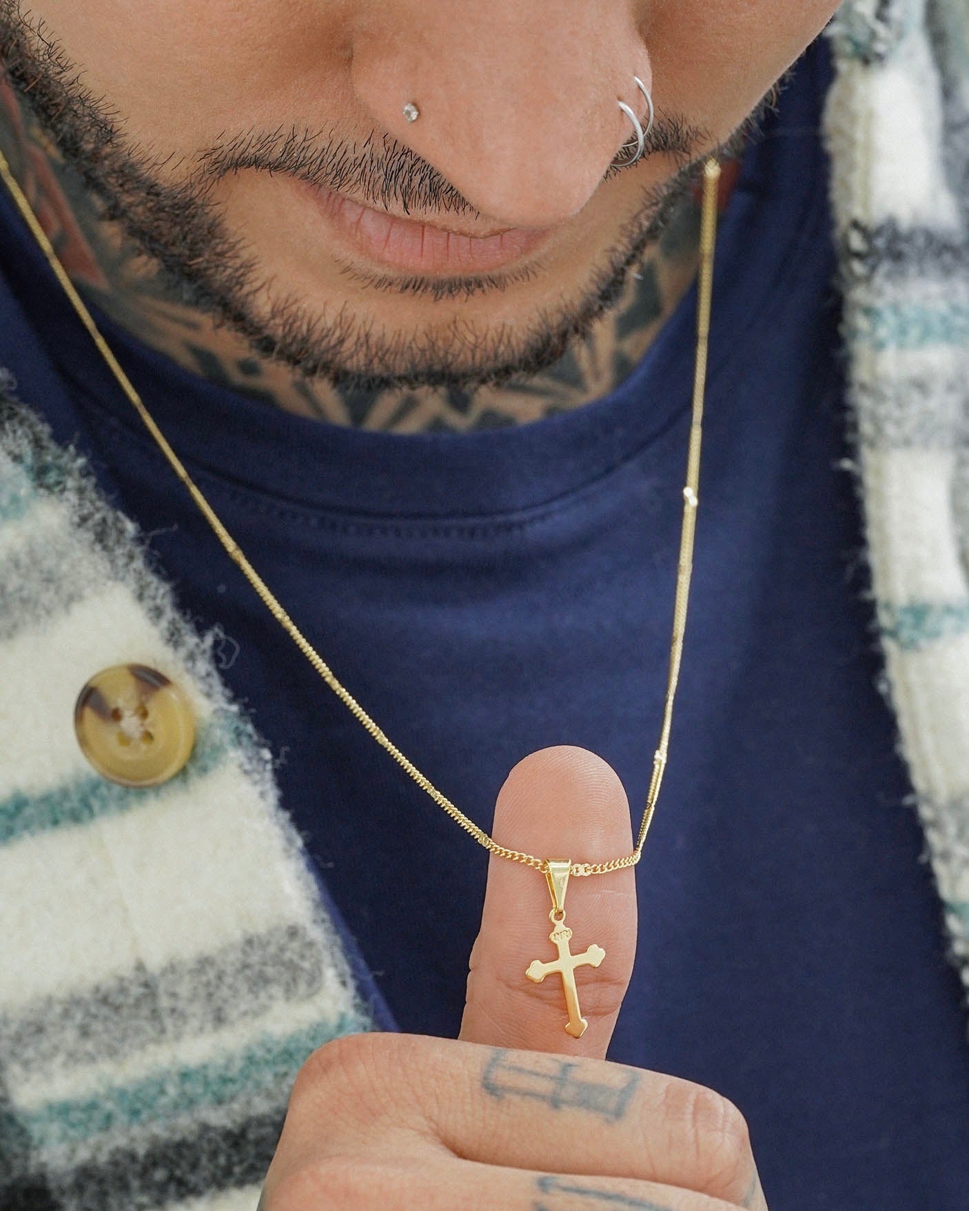 Cadena cubana con destellos 60cms