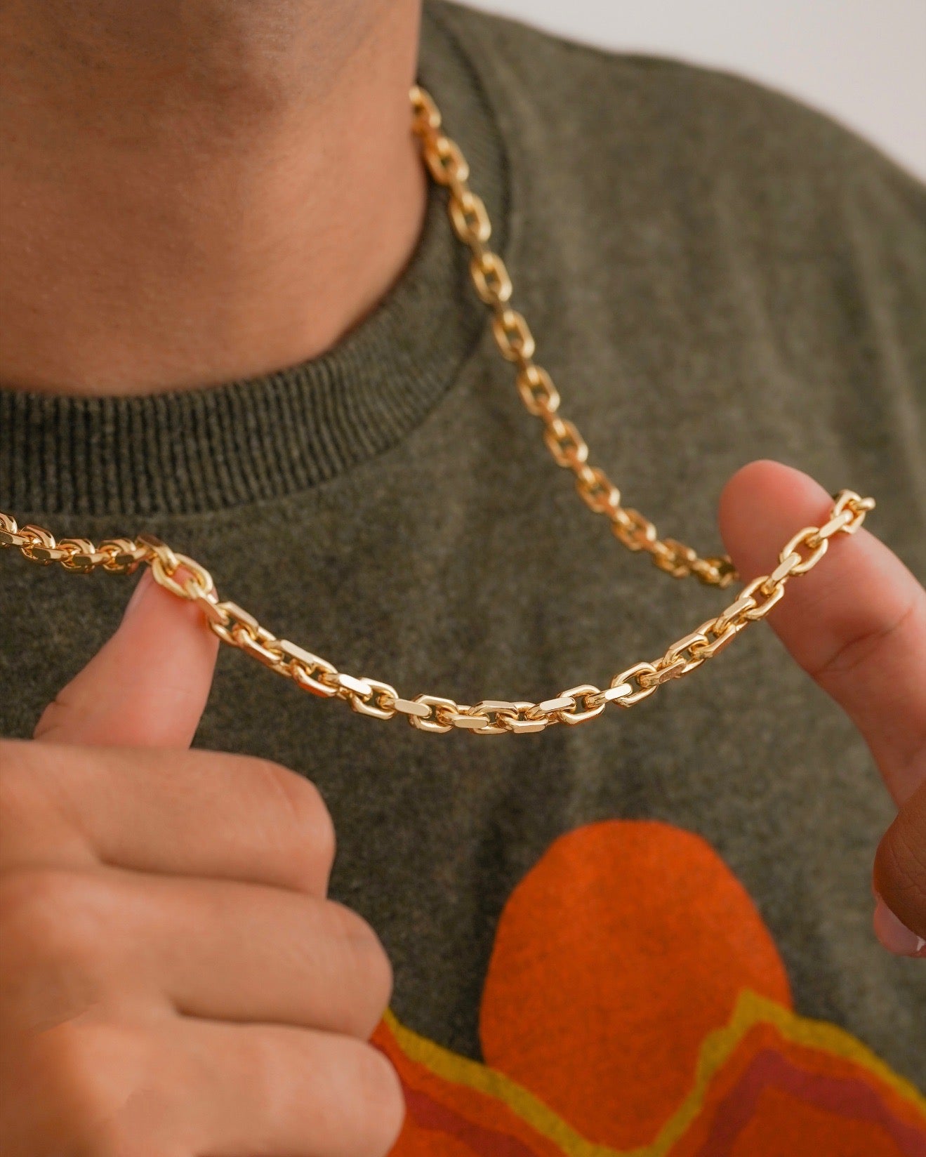 Cadena Aros Diamantado 65cms