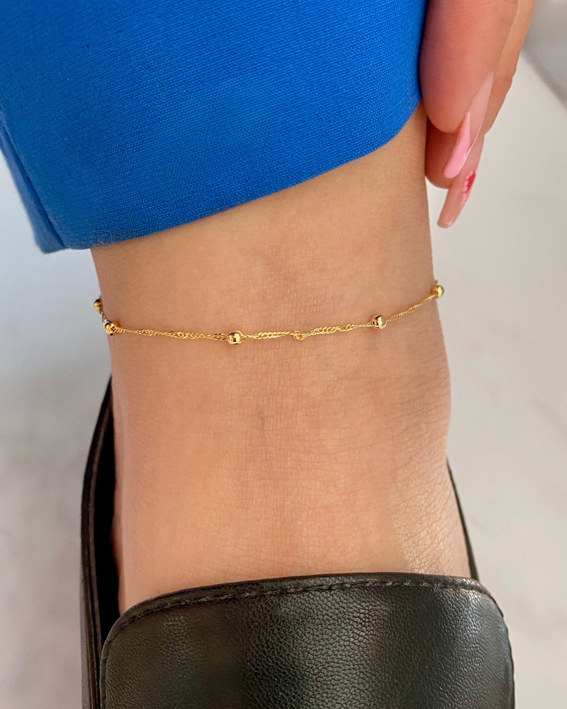 Tobillera Singapur con Bolitas