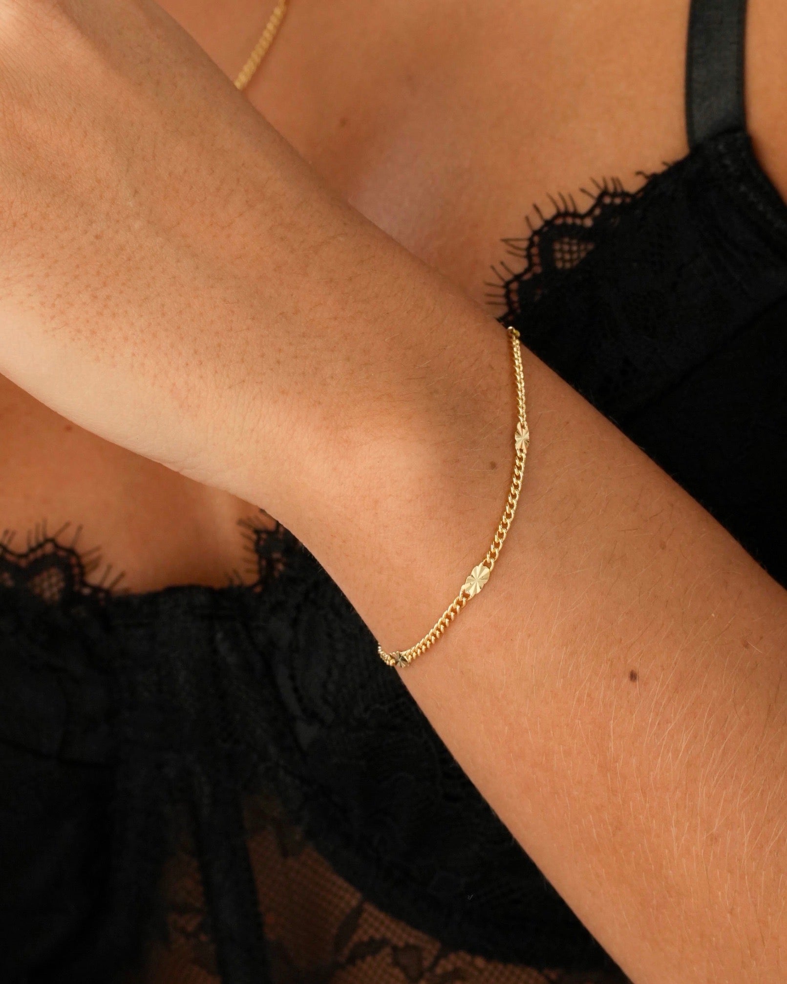 Pulsera Cubana con destellos + ext