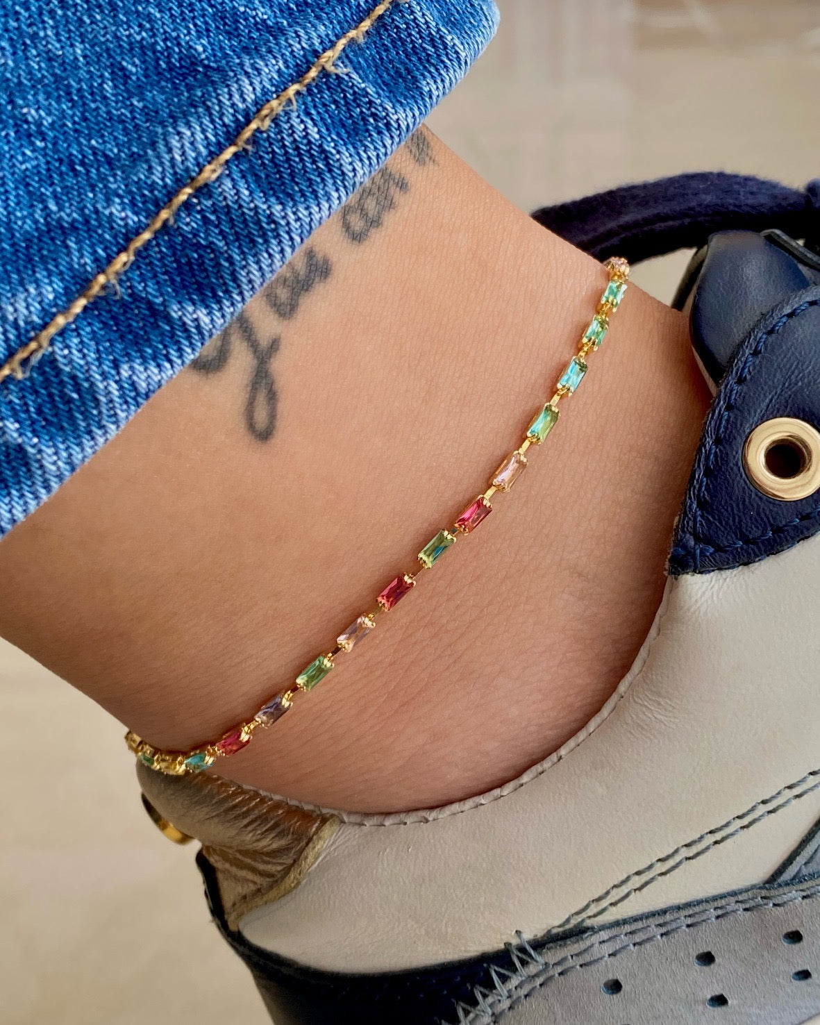 Tobillera Circon Mix Colors 24.5cm