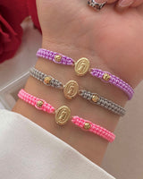 Pulsera Guadalupe Tipo oro 4mm